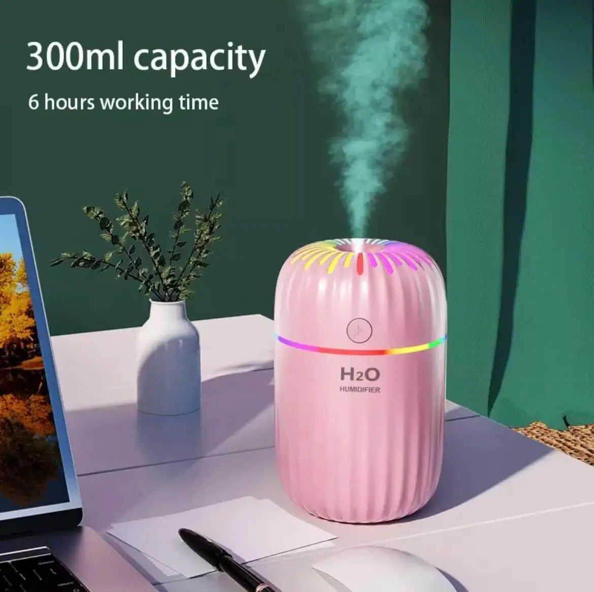 H2O Portable LED Night Light Mini Spray Mist Humidifier
