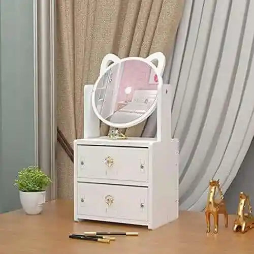 Multifunctional Cosmetic Storage Box With Mirror