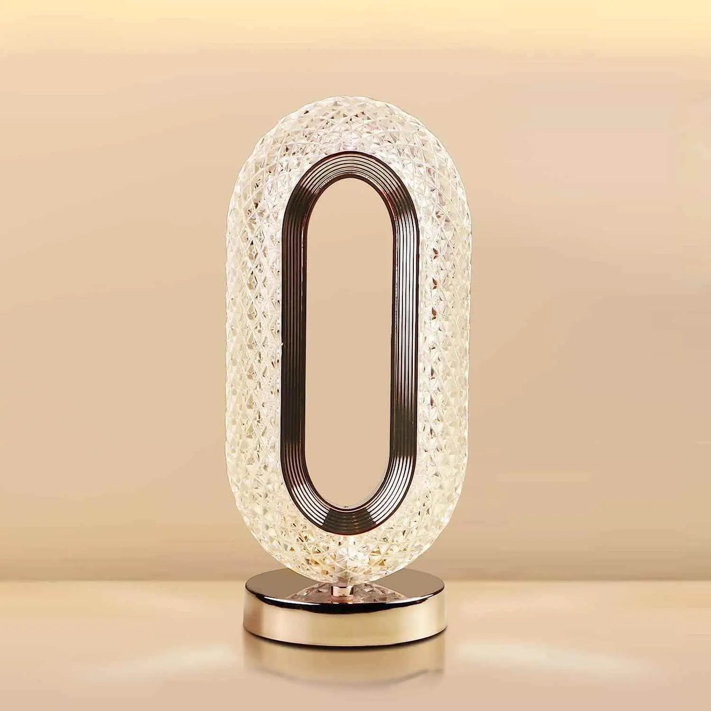 Oval Crystal Table Lamp