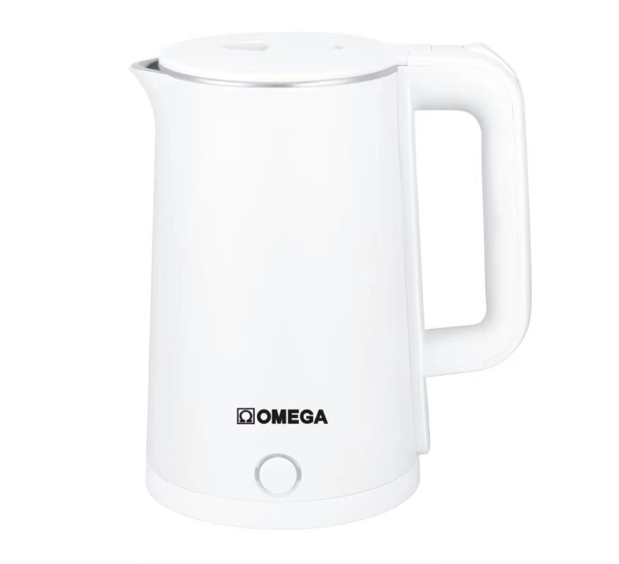 Omega Cordless Stainless Steel White Kettle TS-26W10