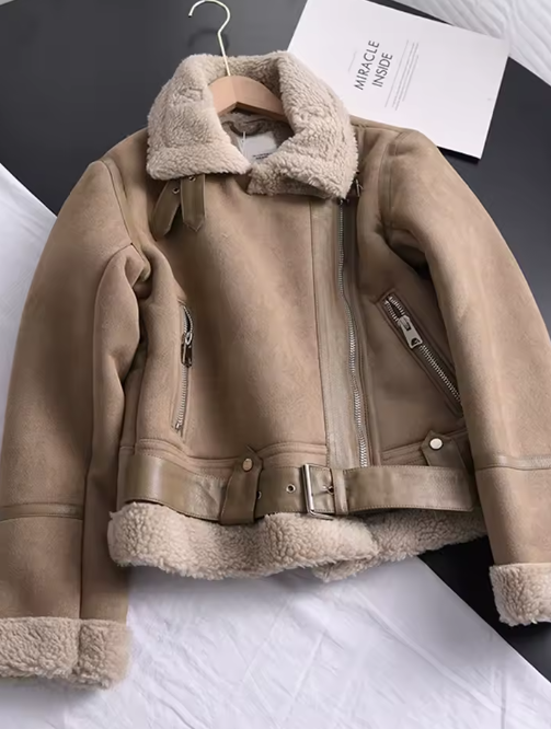 Women Winter Thick Warm Suede Jacket