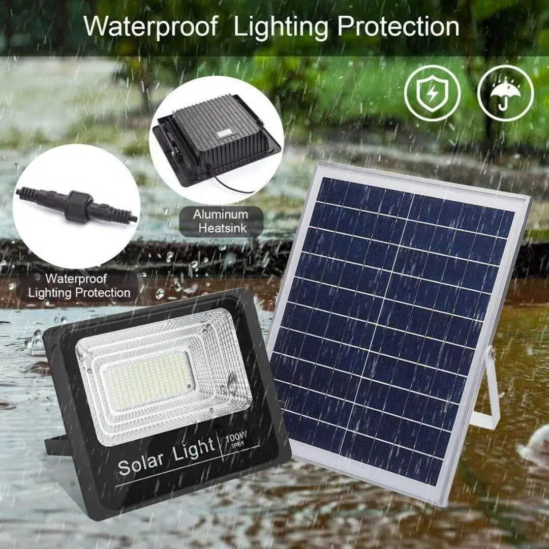 100W Solar Panel and Flood Light