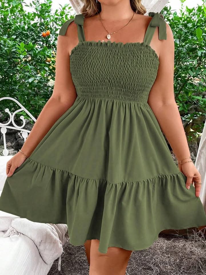 Womens Tie Shoulder Cami Dress