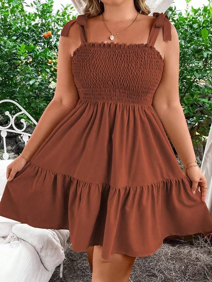 Womens Tie Shoulder Cami Dress