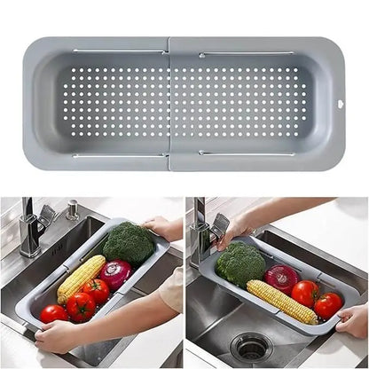 Extendable Over The Sink Kitchen Strainer and Colander Basket