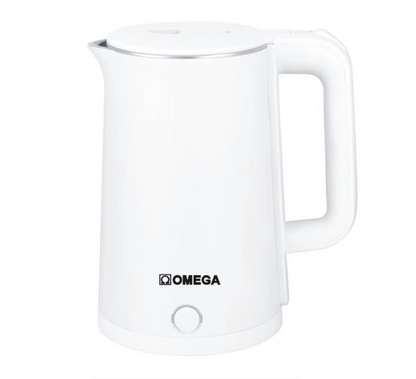 Omega Cordless Stainless Steel White Kettle TS-26W10