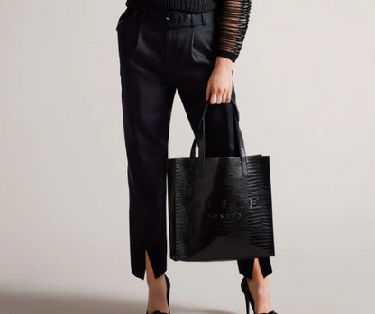 Women's Reptcon-Croc Effect Icon Bag Black