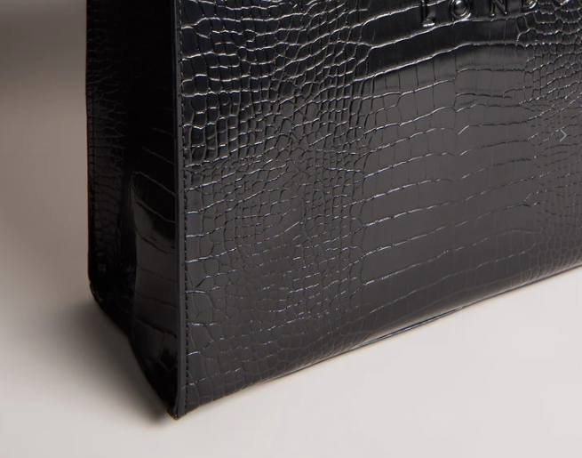 Women's Reptcon-Croc Effect Icon Bag Black