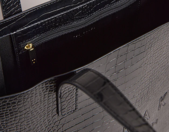 Women's Reptcon-Croc Effect Icon Bag Black