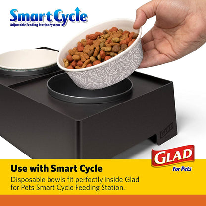 for Pets Disposable Feeding Bowls | Small Dog Feeding Bowls in Gray Pattern | 1.75 Cup Size - Great for Dry, Wet Dog Food or Water (Pack of 1)