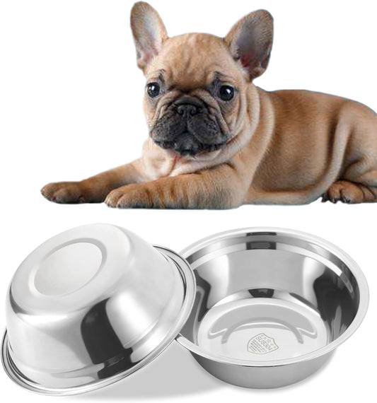 Stainless Steel Small Dog Food Bowls, Set of 2 Outer Dia. 7 in Replacement Dog Bowls for Raised Station(2.9 Cup)